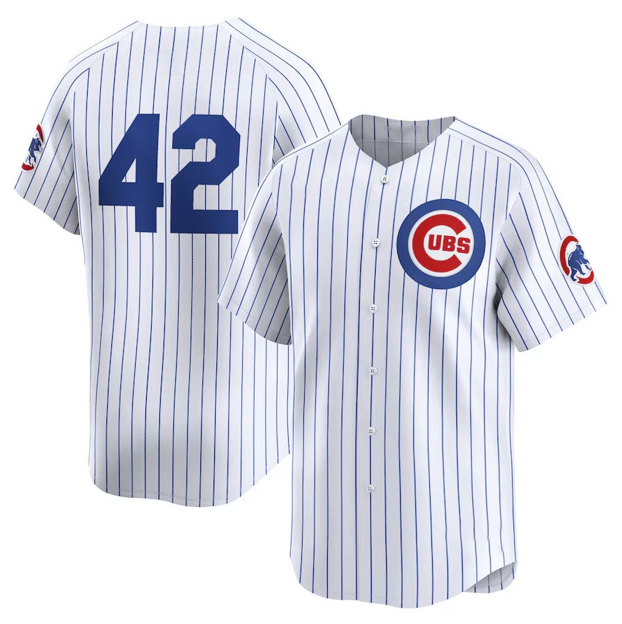 Chicago Cubs 2024 #42 Jackie Robinson Day Home Limited Jersey White Stitches Ba