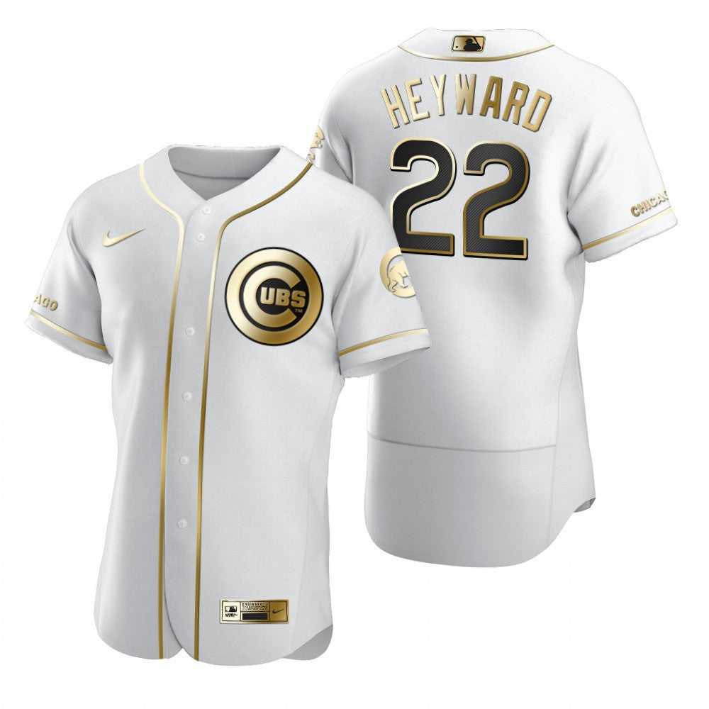 Chicago Cubs 22 Jason Heyward Mlb Golden Brandedition White Jersey Gift For Cubs Fans