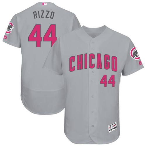 Chicago Cubs 44 Anthony Rizzo Grey Flexbase Authentic Collection Mothers Day Stitched Mlb Jersey