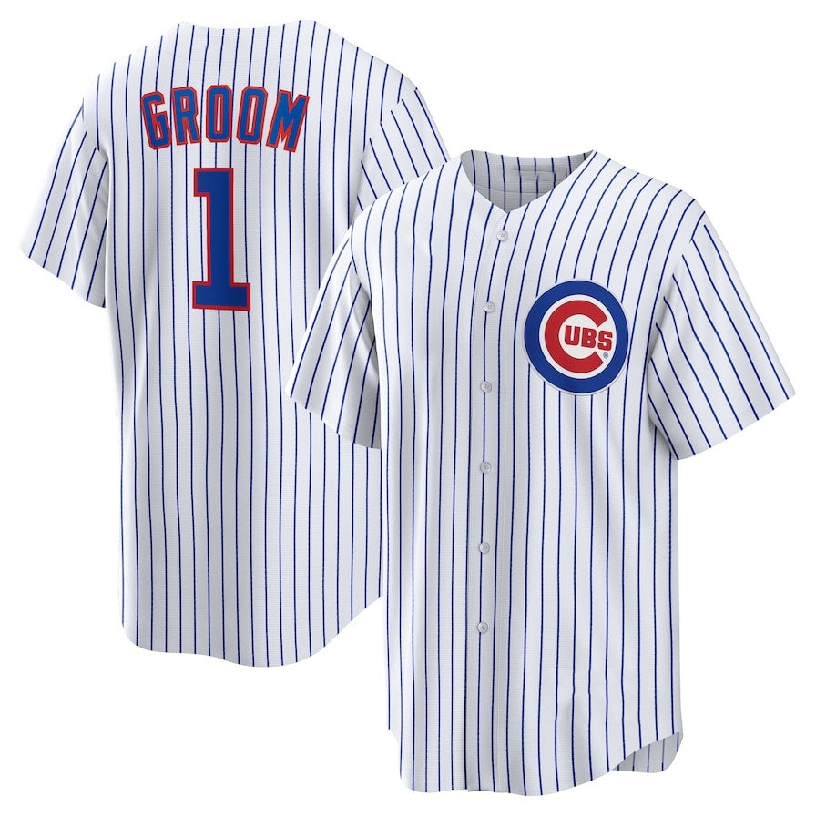 Chicago Cubs #1 Groom Home Replica Jersey White Stitched Baseball Jersey