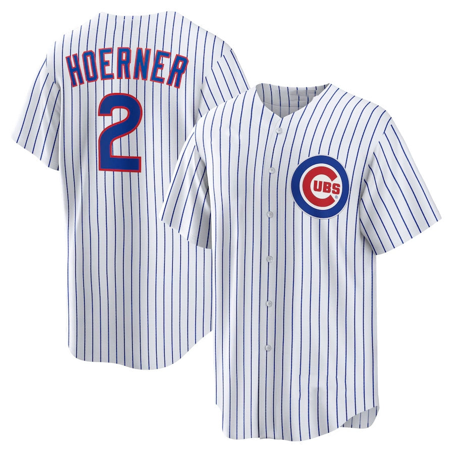 Chicago Cubs #2 Nico Hoerner Replica Player Jersey White Stitched Baseball Jer