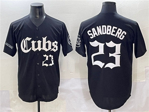 Chicago Cubs #23 Ryne Sandberg Black ‘Gothic North Side Edition&' Vapor Premier L