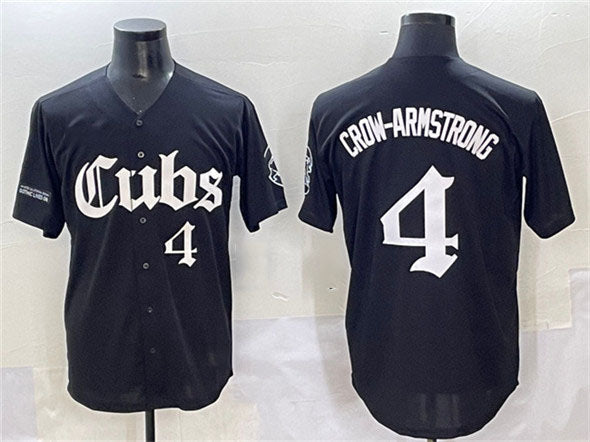 Chicago Cubs #4 Pete Crow-Armstrong Black ‘Gothic North Side Edition&' Vapor Prem