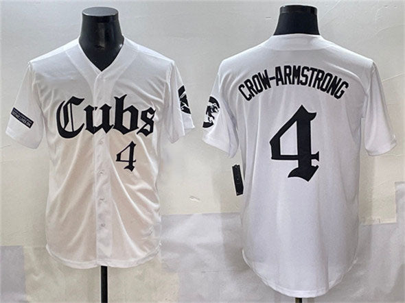 Chicago Cubs #4 Pete Crow-Armstrong White ‘Gothic North Side Edition&' Vapor Prem