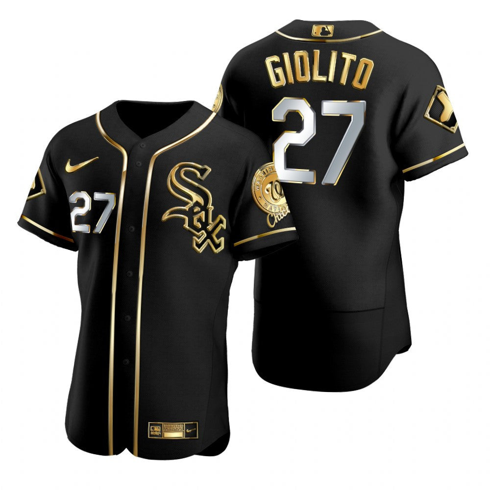 Chicago White Sox 27 Lucas Giolito Mlb Golden Brandedition Black Jersey Gift For White Sox Fans