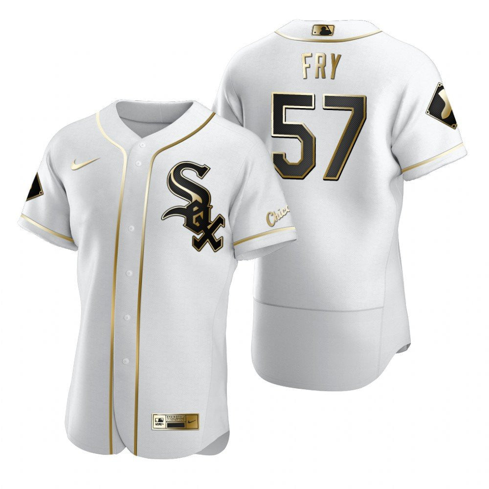 Chicago White Sox 57 Jace Fry Mlb Golden Brandedition White Jersey Gift For White Sox Fans