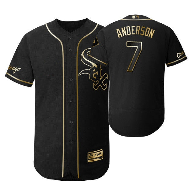 Chicago White Sox 7 Tim Anderson Mlb 2019 Golden Brandedition Black Jersey Gift For White Sox Fans
