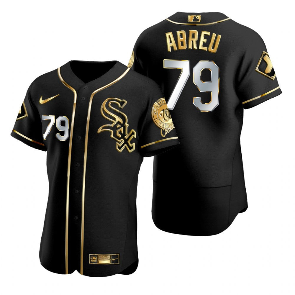 Chicago White Sox 79 Yoan Moncada Mlb Golden Brandedition Black Jersey Gift For White Sox Fans