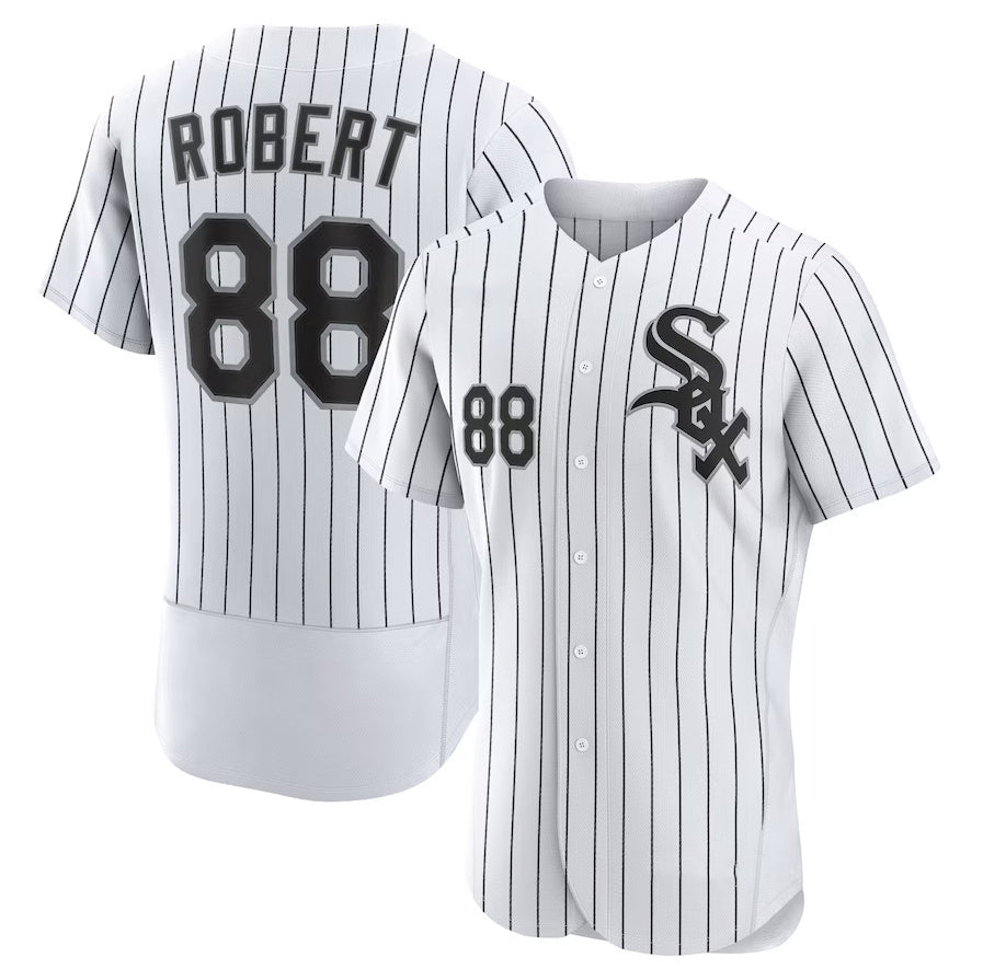Chicago White Sox #88 Luis Robert Home Authentic Player Jersey White-Black Sti