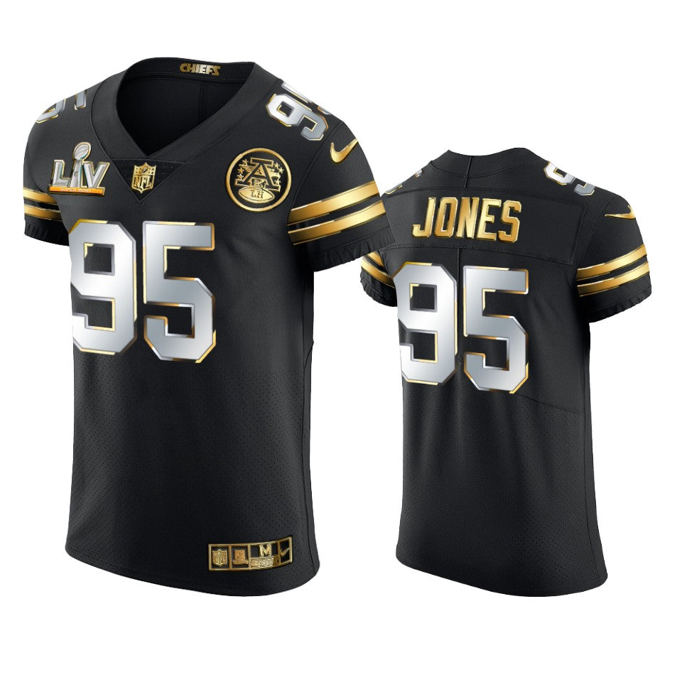 Chiefs Chris Jones Black Super Bowl Lv Golden Elite Jersey