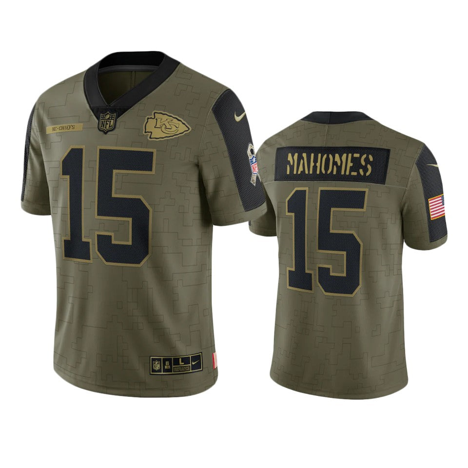 Chiefs Patrick Mahomes Limited Jersey Olive 2021 Salute To Service