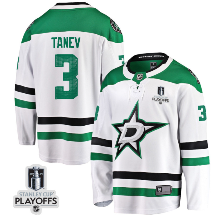 Chris Tanev 3 Dallas Stars 2024 NHL Playoffs Patch Away Breakaway Jersey Men