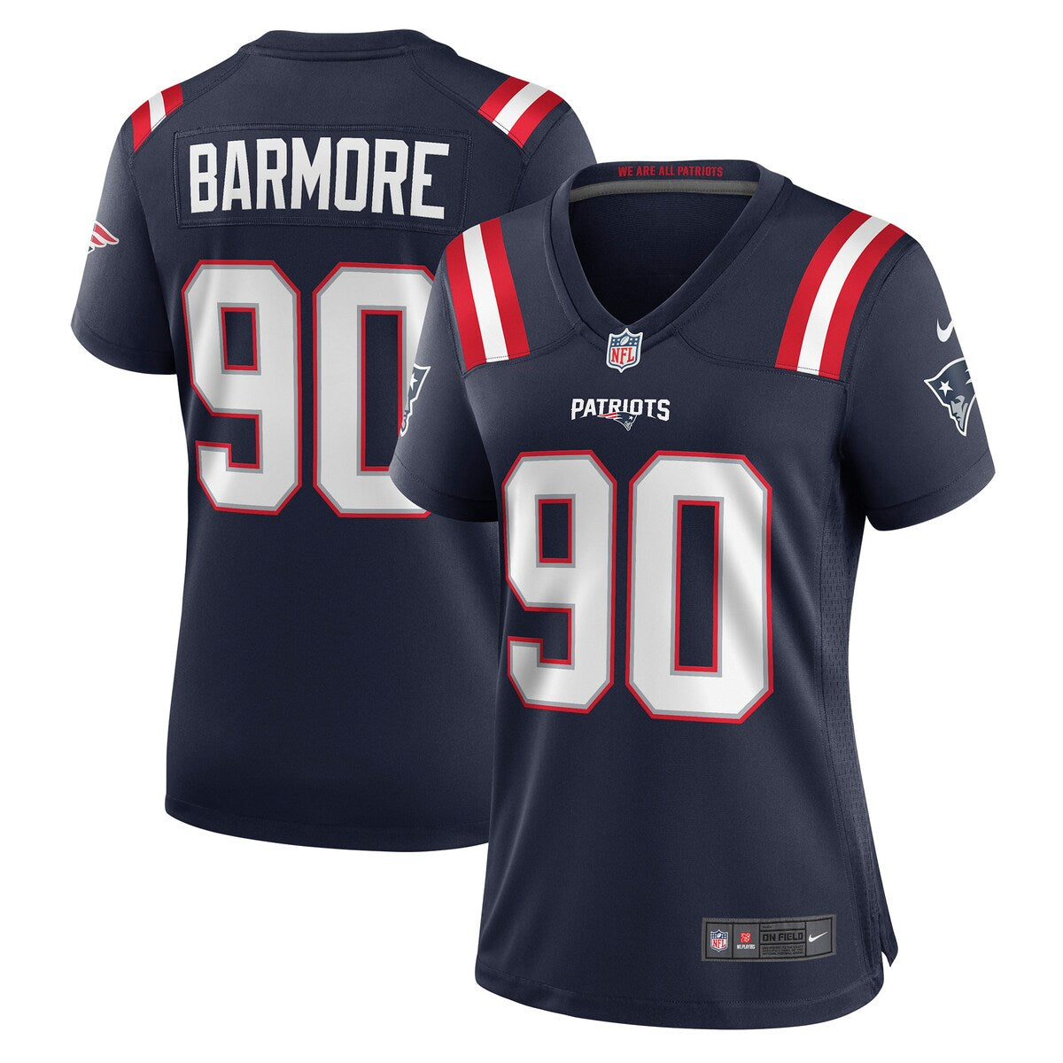 Christian Barmore New England Patriots Nike Womens Player Game Jersey Navy