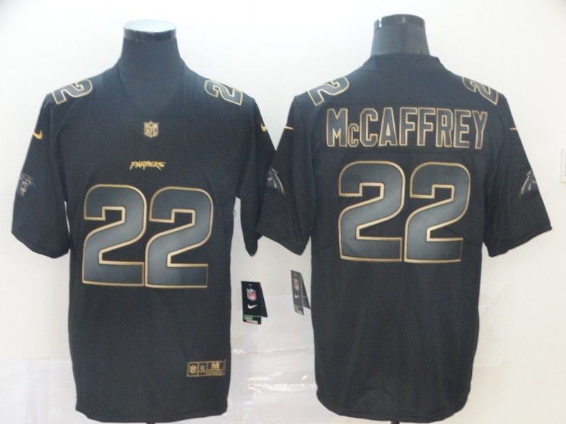 Christian Mccaffrey 22 Carolina Panther Nfl Explosion Legendary Gold Black Jersey