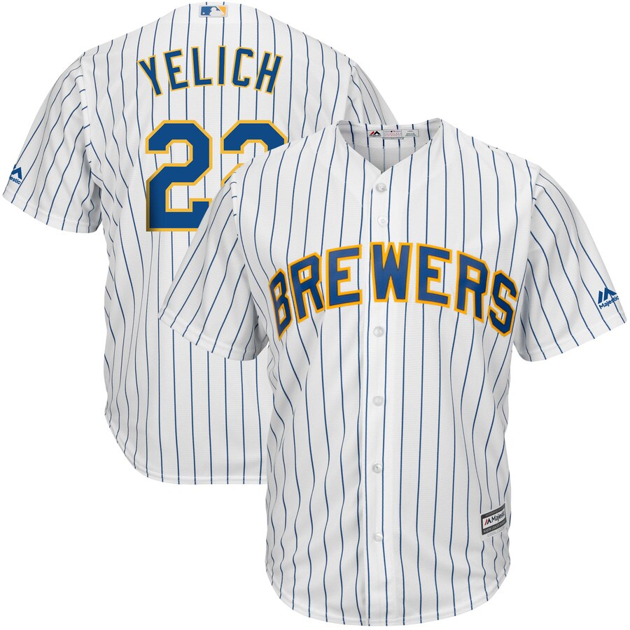 Christian Yelich Milwaukee Brewers Majestic Big And Tall Alternate Cool Base Player Jersey White