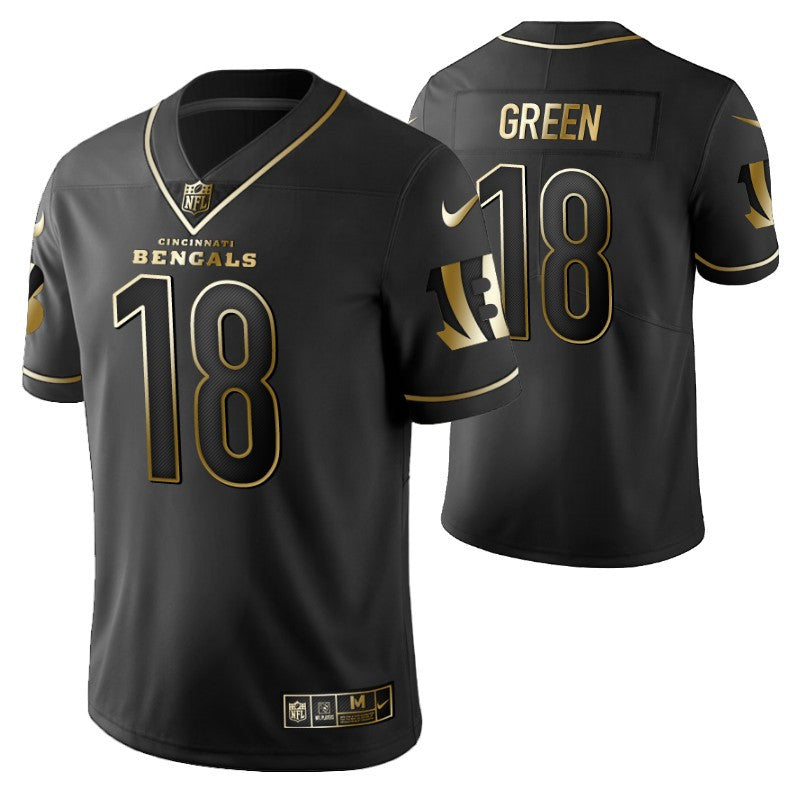 Cincinnati Bengals Aj Green 18 2021 Nfl Golden Brandedition Black Jersey Gift For Bengals Fans