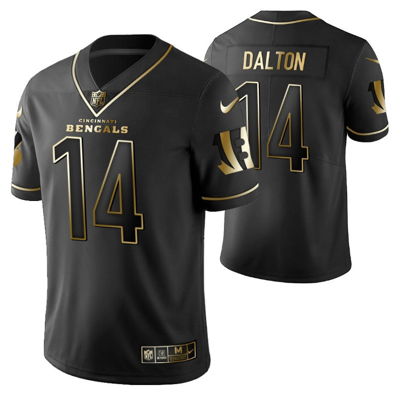 Cincinnati Bengals Andy Dalton 14 2021 Nfl Golden Brandedition Black Jersey Gift For Bengals Fans