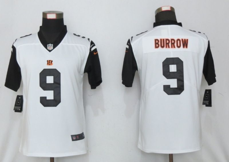 Cincinnati Bengals Joe Burrow 9 Nfl 2020 White Jersey