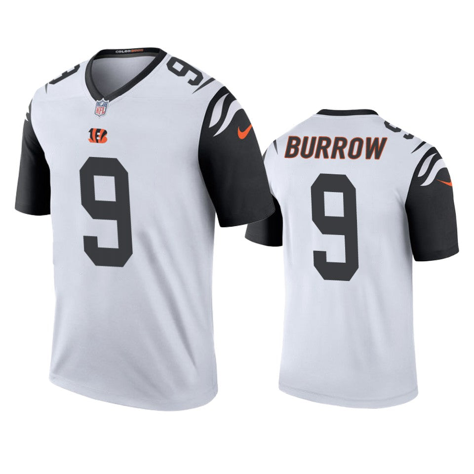 Cincinnati Bengals Joe Burrow White Color Rush Legend Jersey