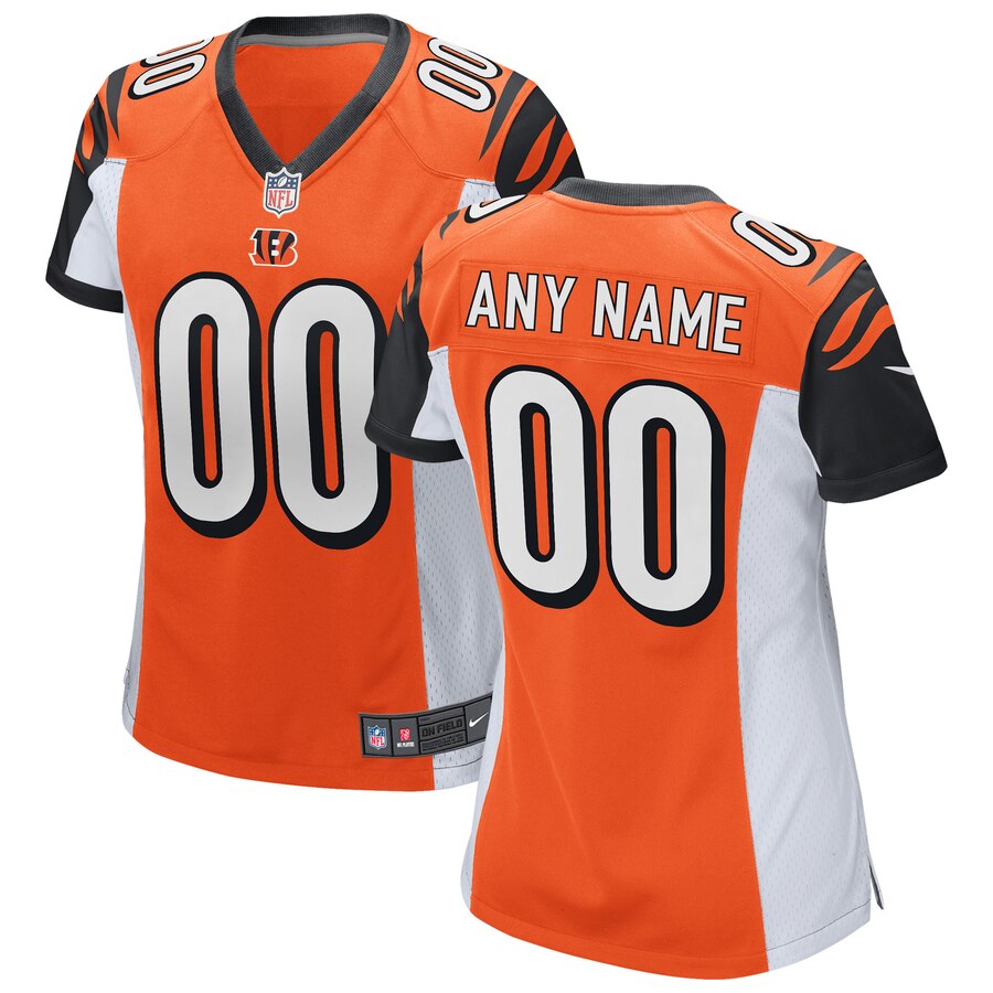 Cincinnati Bengals Nike Womens 2018 Alternate Custom Game Jersey Orange