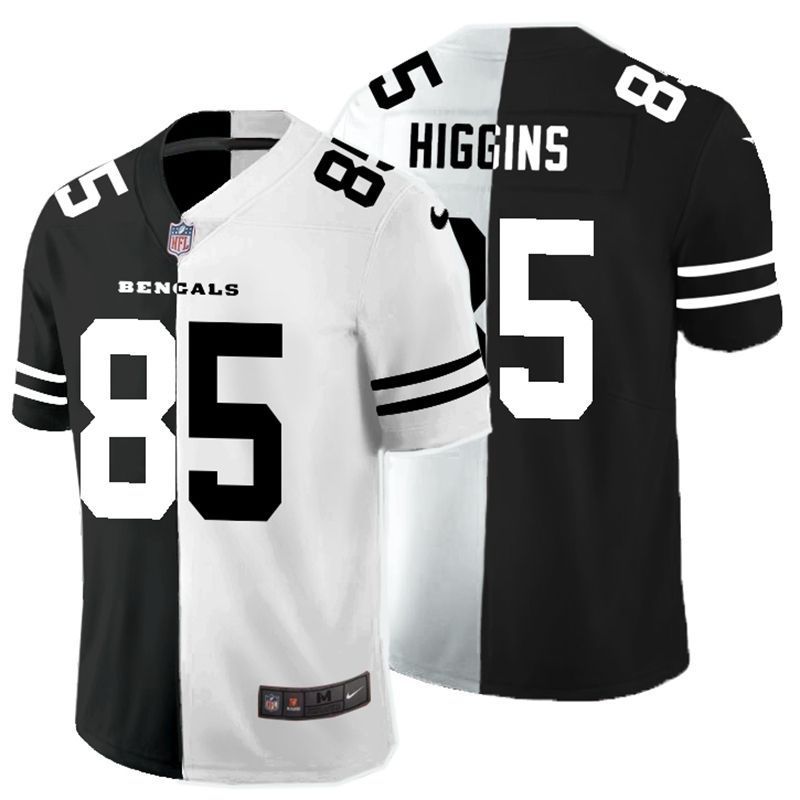 Cincinnati Bengals Tee Higgins 85 Nfl 2020 Black And White Jersey