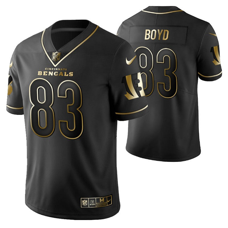Cincinnati Bengals Tyler Boyd 83 2021 Nfl Golden Brandedition Black Jersey Gift For Bengals Fans