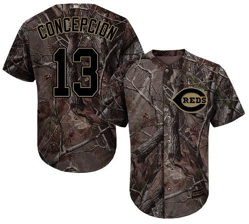 Cincinnati Reds 13 Dave Concepcion Camo Realtree Collection Cool Base Stitched Mlb Jersey