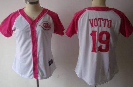 Cincinnati Reds 19 Joey Votto 2012 Fashion Womens By Majestic Athletic Jersey