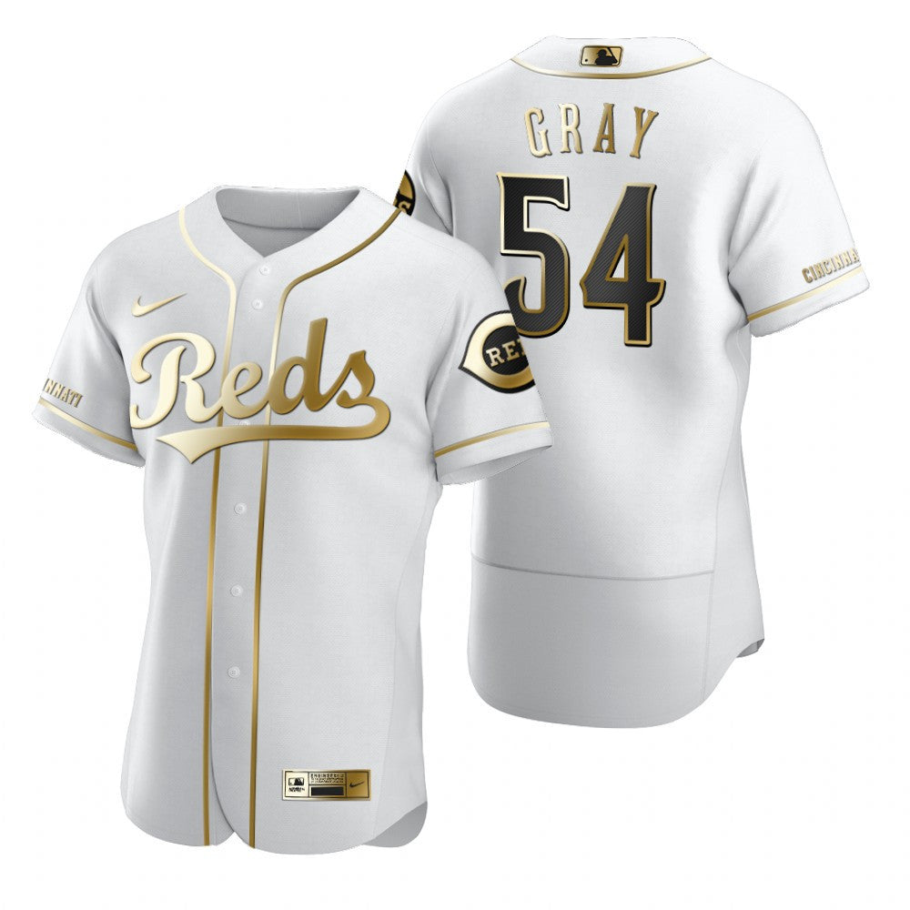 Cincinnati Reds 54 Sonny Gray Mlb Golden Brandedition White Jersey Gift For Reds Fans