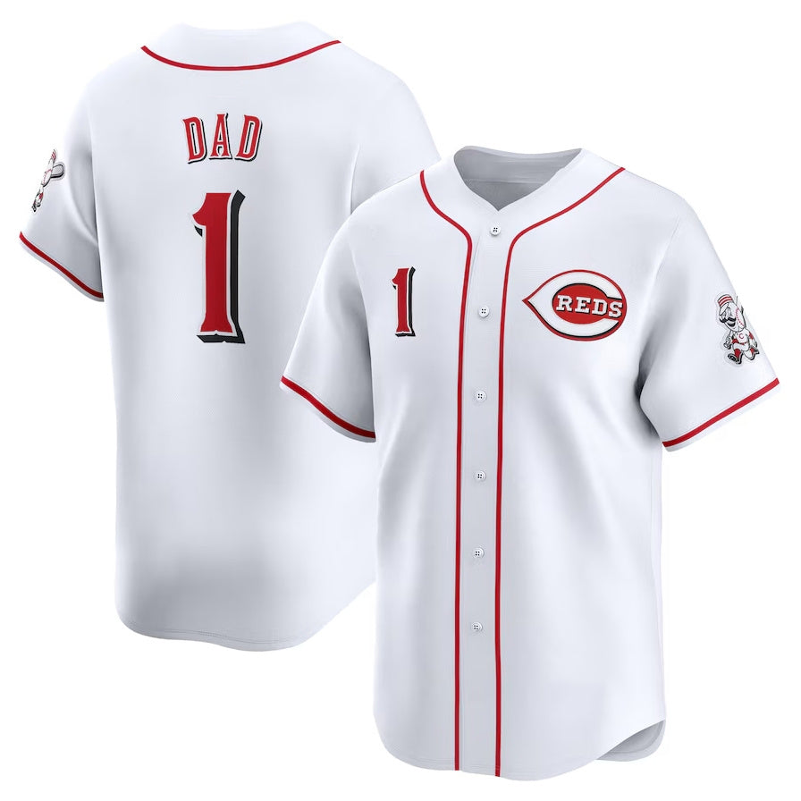 Cincinnati Reds #1 Dad Home Limited Jersey White Stitched Baseball Jerseys