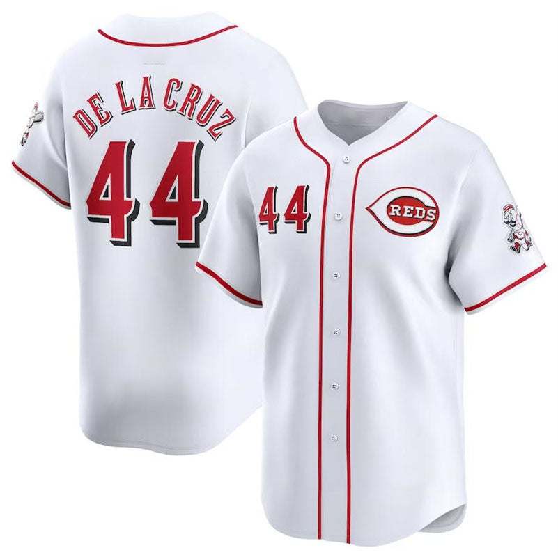 Cincinnati Reds #44 Elly De La Cruz White Home Cooperstown Collection Player Jer