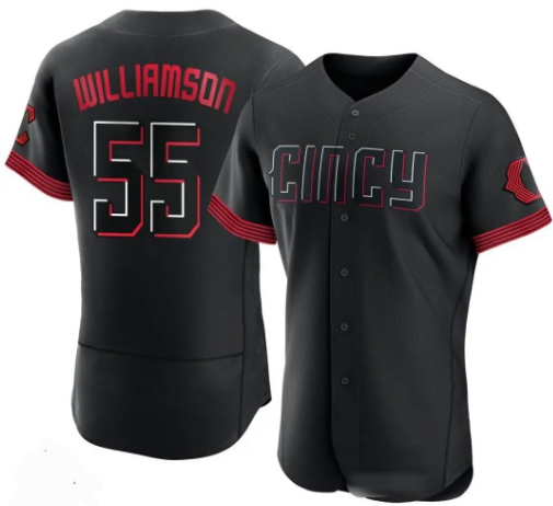 Cincinnati Reds #55 Brandon Williamson Black 2023 City Connect Cool Base Stitche