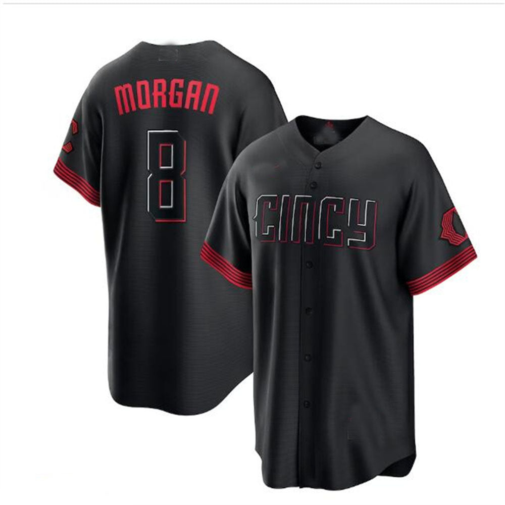Cincinnati Reds #8 Joe Morgan 2023 City Connect Replica Player Jersey Black Ba