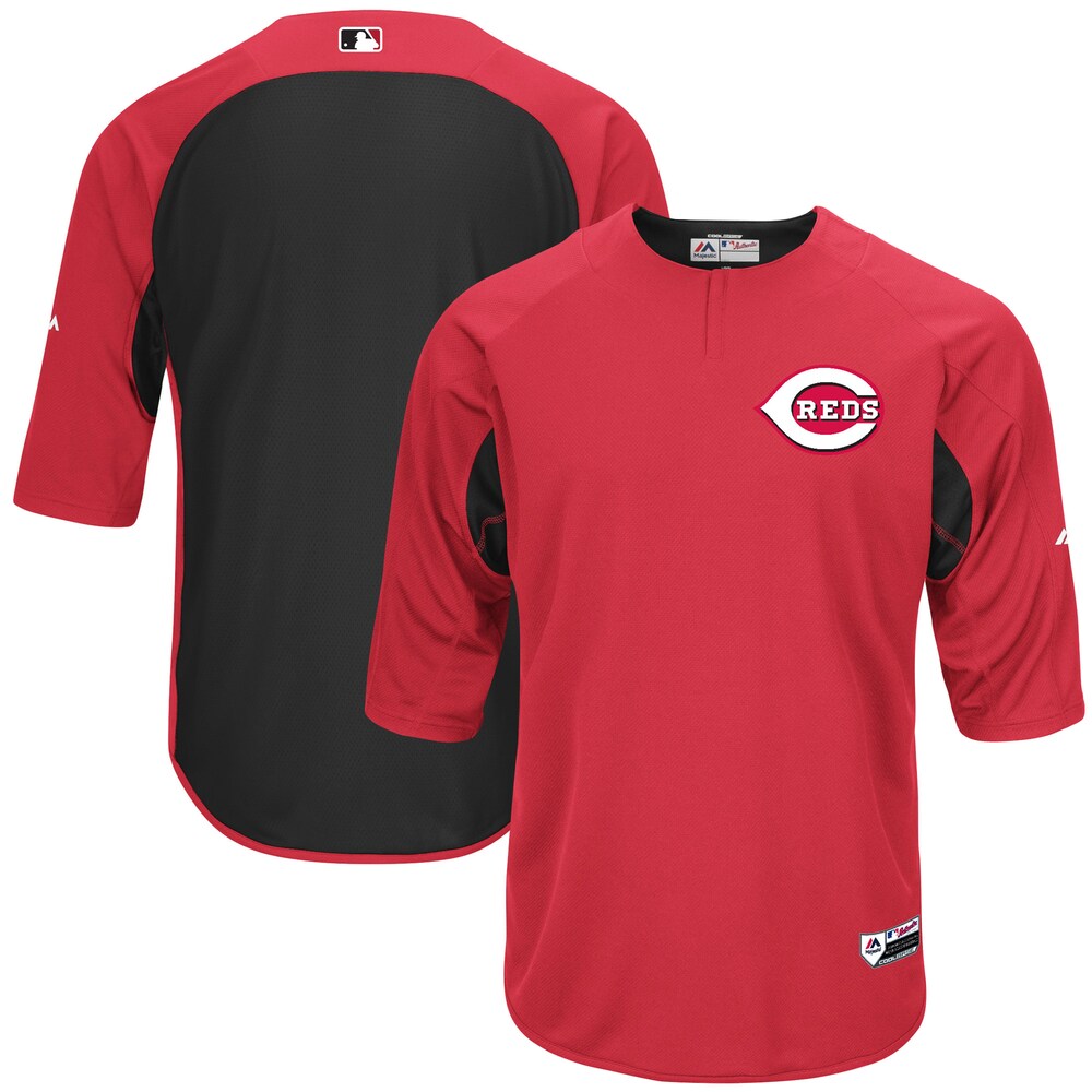 Cincinnati Reds Majestic Collection On field 34 sleeve Batting Practice Jersey Redblack
