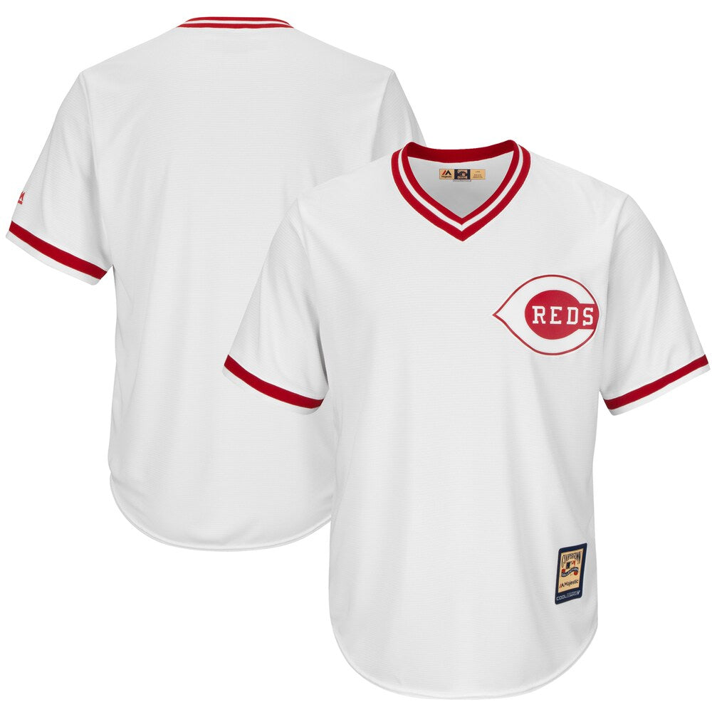 Cincinnati Reds Majestic Cooperstown Cool Base Team Jersey White