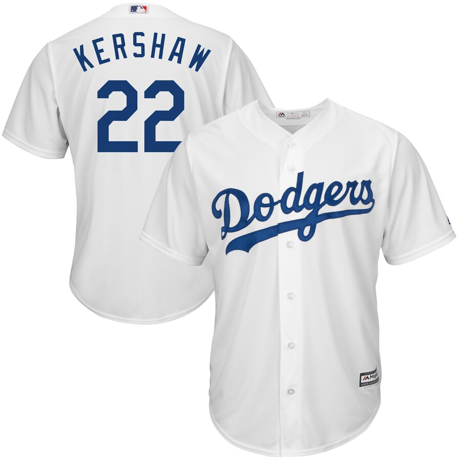Clayton Kershaw 22 Los Angeles Dodgers Majestic Big And Tall Cool Base Player Jersey White