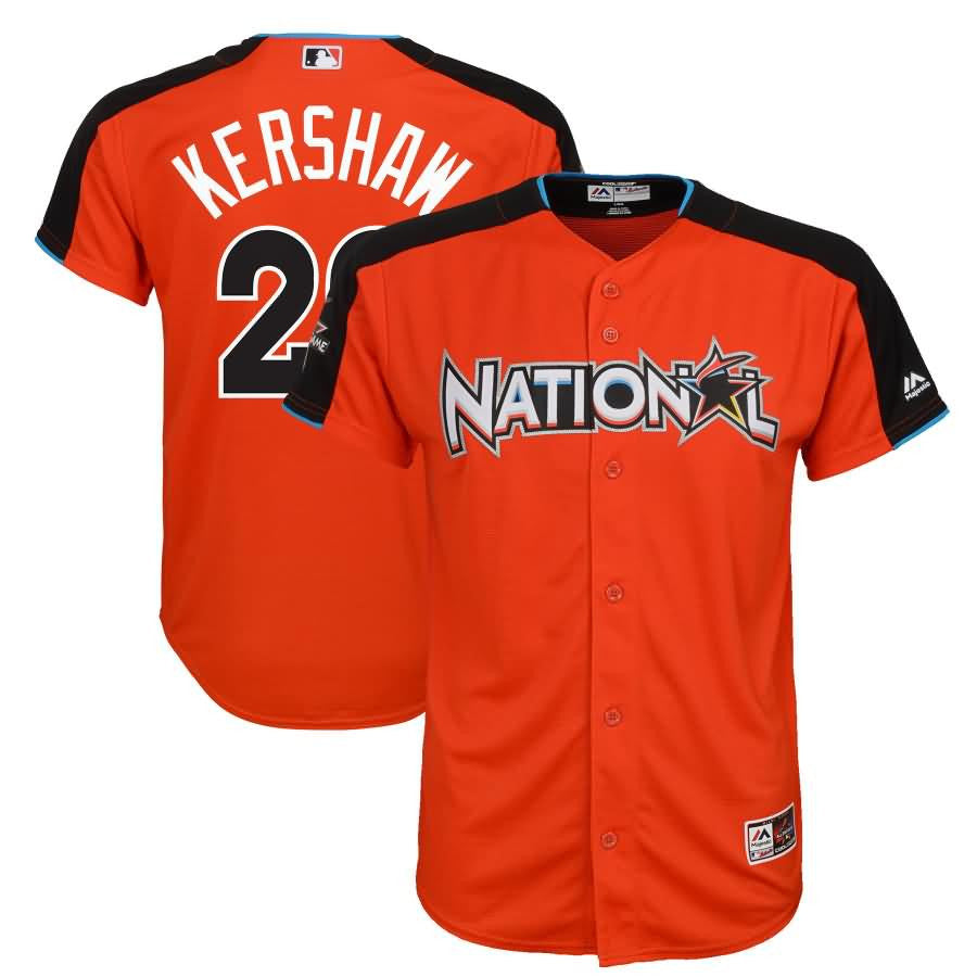 Clayton Kershaw National League Majestic Youth 2017 Mlb All star Game Home Run Derby Jersey Orange