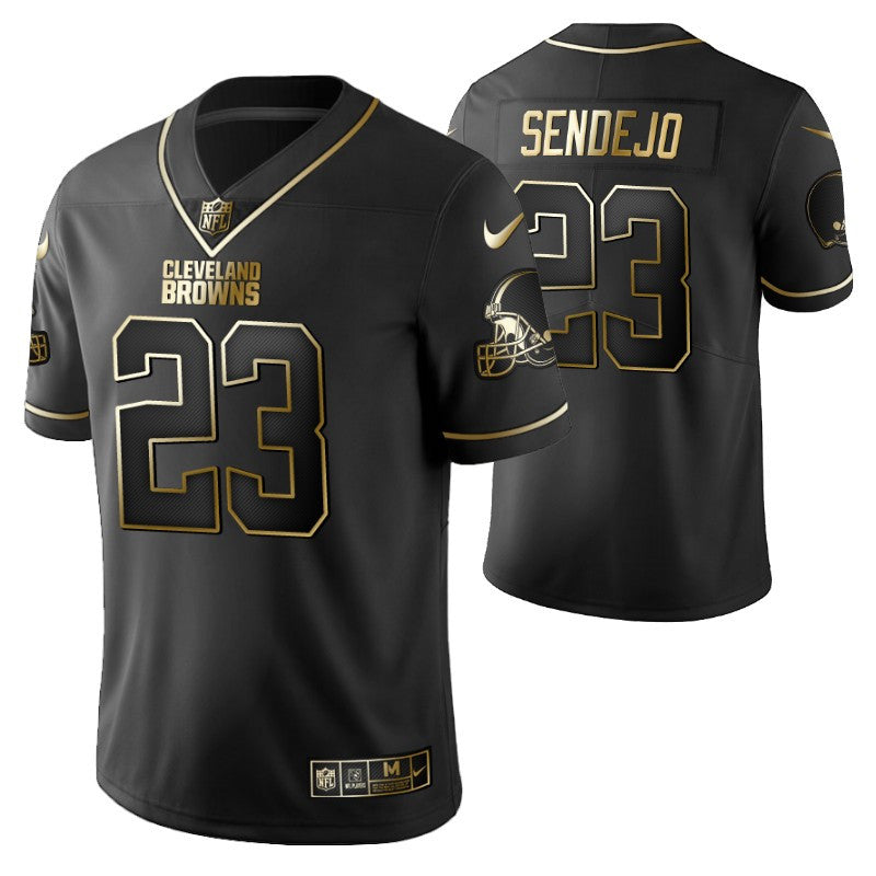 Cleveland Browns Andrew Sendejo 23 2021 Nfl Golden Brandedition Black Jersey Gift For Browns Fans