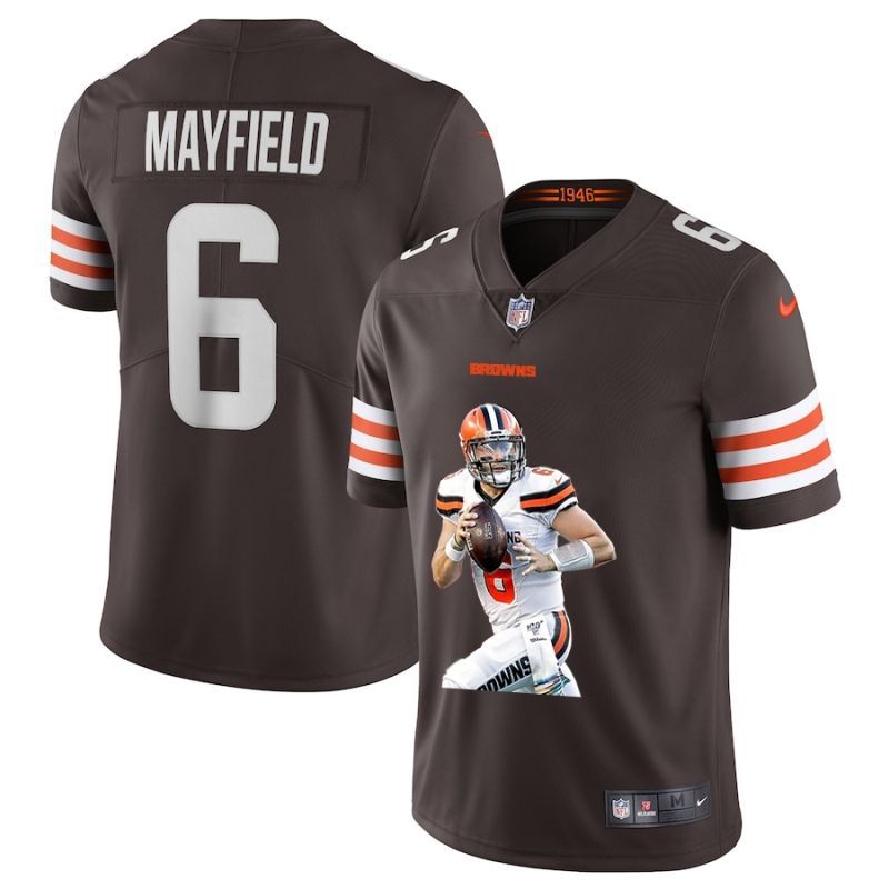 Cleveland Browns Baker Mayfield 6 Nfl Portrait Brandedition Grey Jersey