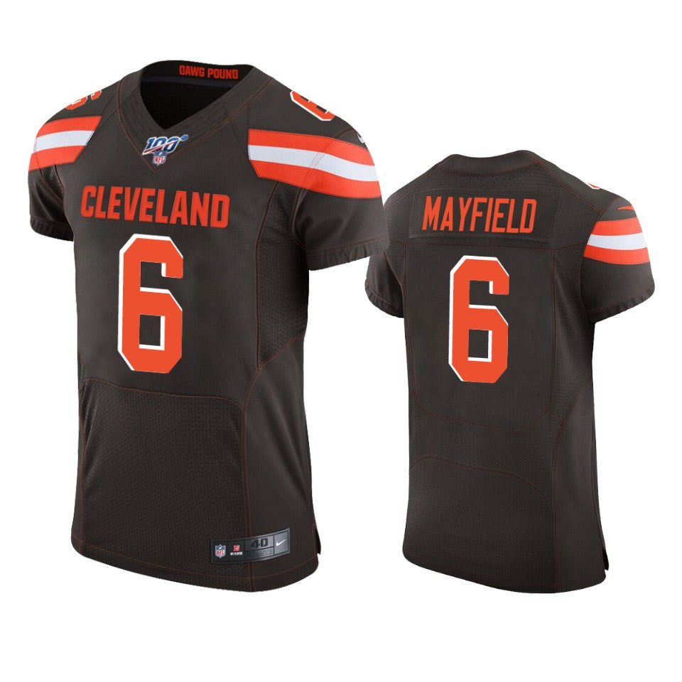 Cleveland Browns Baker Mayfield Brown 100th Season Vapor Elite Jersey