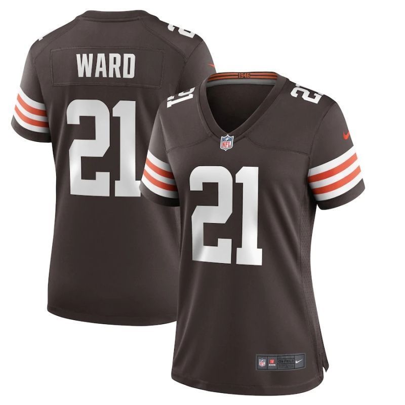 Cleveland Browns Denzel Ward 21 Nfl 2020 Dark Brown Womens Jersey