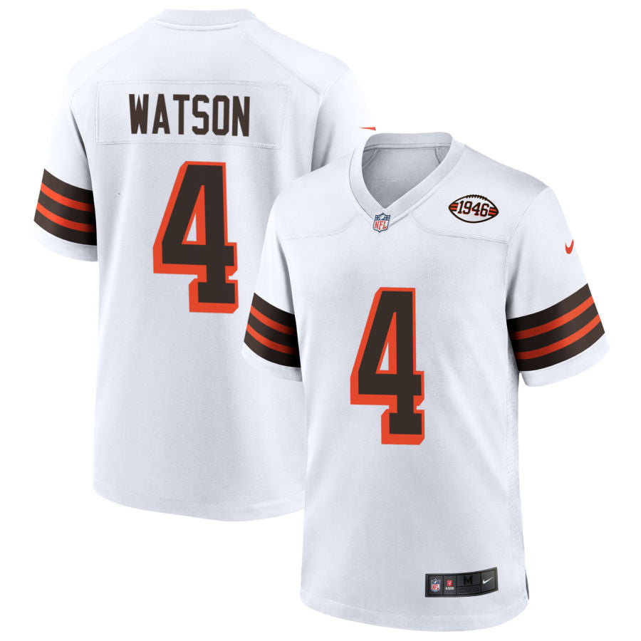 Cleveland Browns Deshaun Watson 4 Nfl White 1946 Collection Alternate Game Jersey Gift For Browns Fans