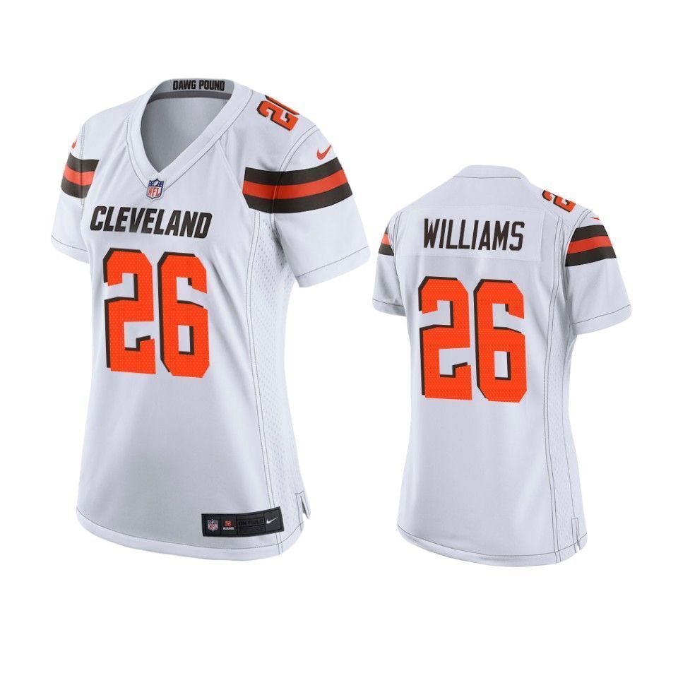 Cleveland Browns Greedy Williams 2019 Nfl Draft White Game Womens Jersey