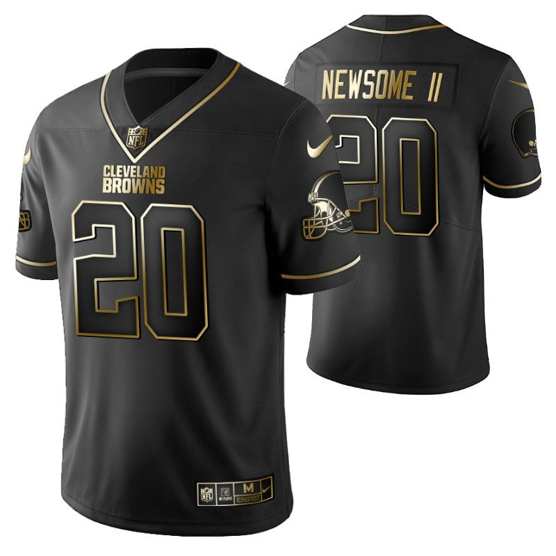 Cleveland Browns Greg Newsome Ii 20 2021 Nfl Golden Brandedition Black Jersey Gift For Browns Fans