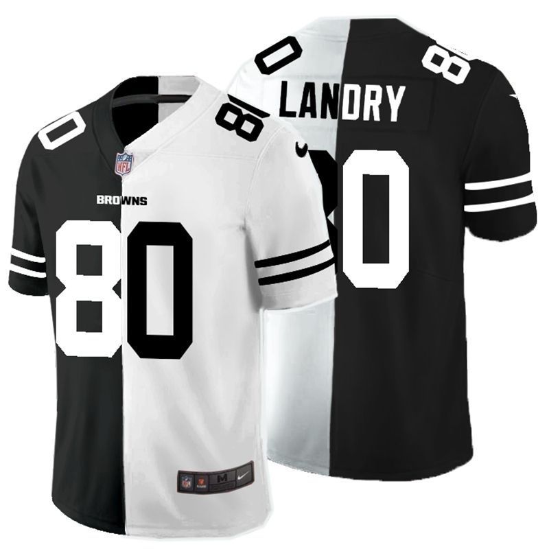 Cleveland Browns Jarvis Landry 80 Nfl 2020 Black And White Jersey