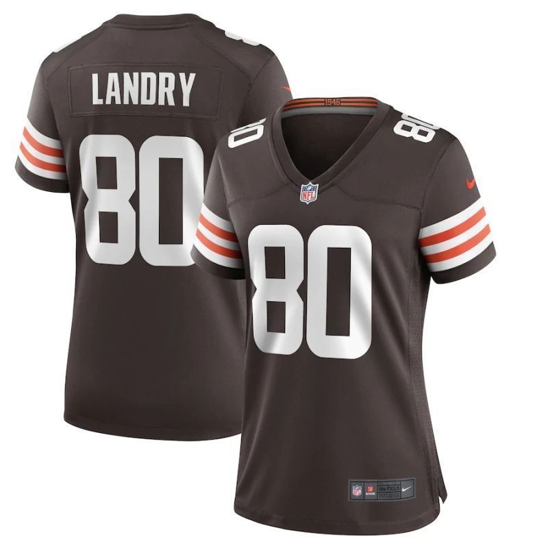 Cleveland Browns Jarvis Landry 80 Nfl 2020 Dark Brown Womens Jersey
