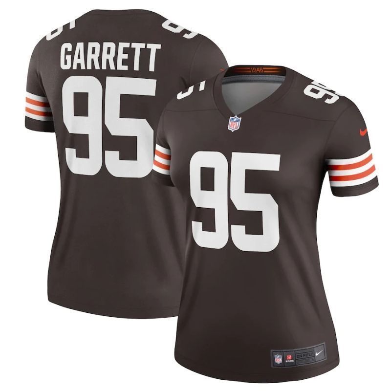 Cleveland Browns Myles Garrett 95 Nfl 2020 Dark Brown Womens Jersey
