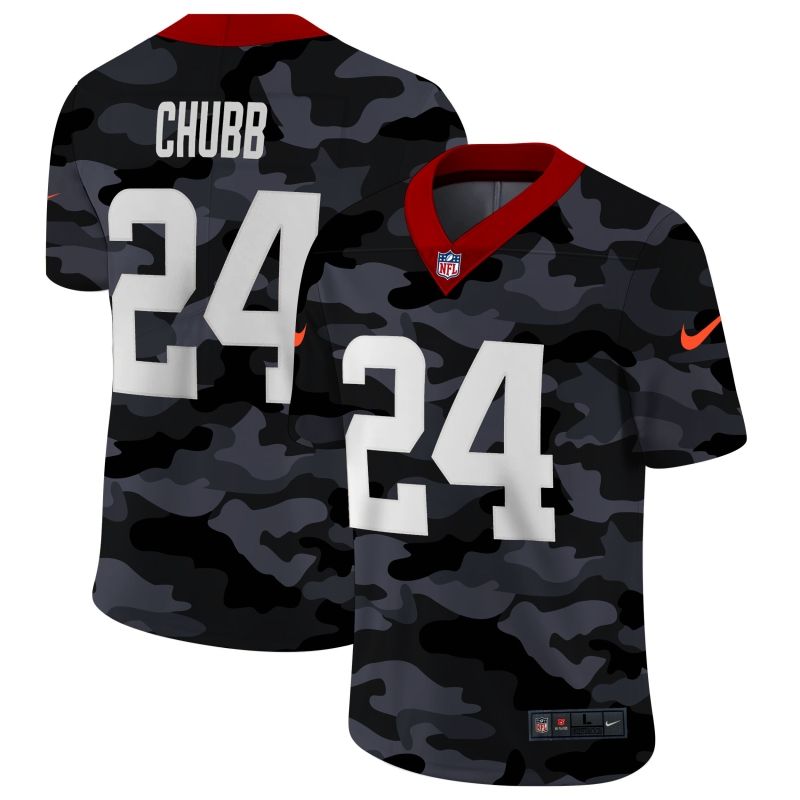 Cleveland Browns Nick Chubb 24 Nfl 2020 Camo Black Jersey