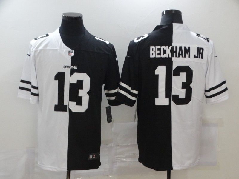Cleveland Browns Odell Beckham Jr 13 Nfl 2020 Black And White Jersey