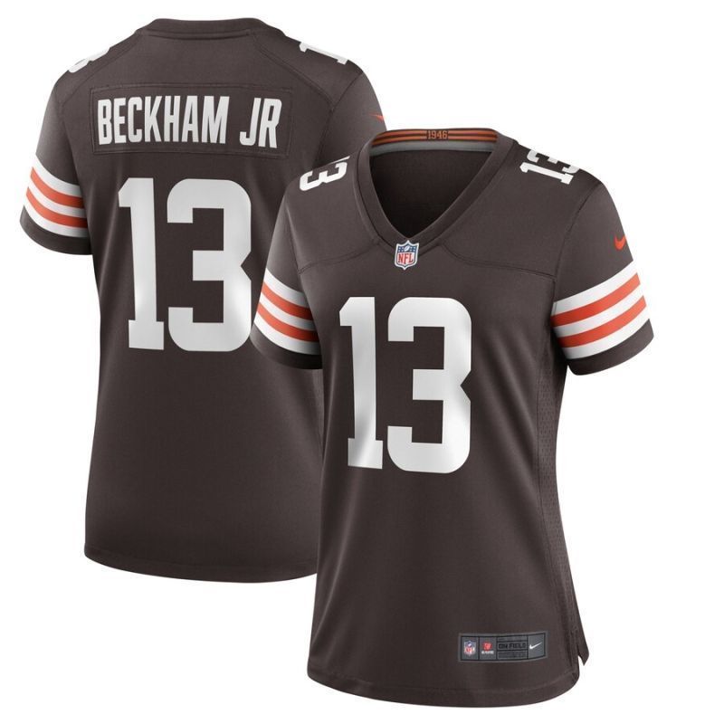 Cleveland Browns Odell Beckham Jr 13 Nfl 2020 Dark Brown Womens Jersey